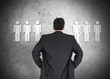 Businessman choosing employees conceptually