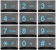 Blue and black phone keyboard