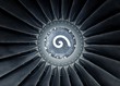 Photo of a jet engine with rotation signal