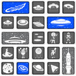 Vector: space squared icons space squared icons
