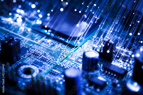 Photo: scheda elettronica con fibre ottiche scheda elettronica con fibre ottiche