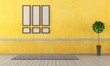 Illustration: Empty yellow living room Empty yellow living room