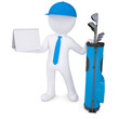 Illustration: 3d white man holding a calendar 3d white man holding a calendar
