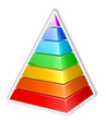 Color layered pyramid sticker. Vector illustration
