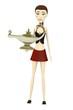 3d render of cartoon character with lamp
