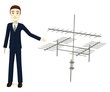 3d image of cartoon character with antenna