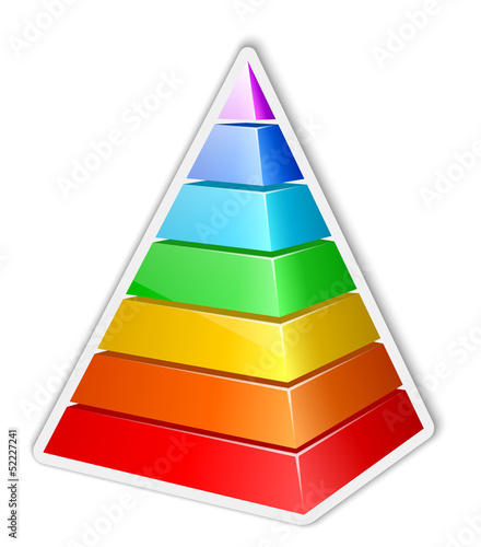Vector: Color layered pyramid sticker. Vector illustration Color layered pyramid sticker. Vector illustration