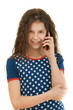 Little smiling girl with phone