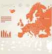 Infographic vector illustration with Map of Europe