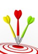 colorful darts hitting a target