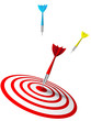 colorful darts hitting a target