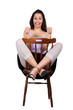 Woman with chair