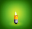 Photo: candle into lighting bulb. candle into lighting bulb.