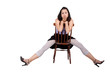 Woman with chair