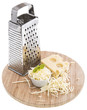 Emmentaler with Cheese Grater on white