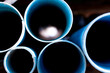 Blue plastic water pipe