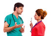 Medical staff  discussing something