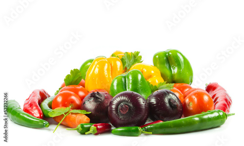 Photo: Fresh vegetable isolated on white background. Healthy Eating. S Fresh vegetable isolated on white background. Healthy Eating. S
