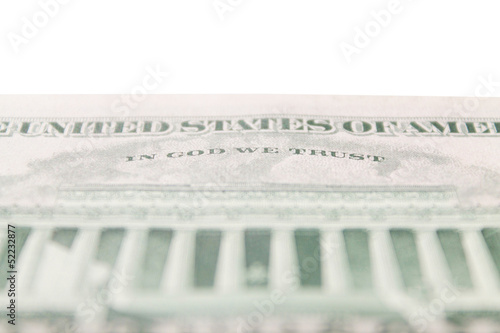 Photo: Official motto of the United States on 5 dollars Official motto of the United States on 5 dollars
