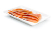 Red fish on white plate. Shallow dof.