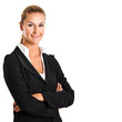 Young businesswoman isolated on white