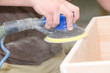 Sanding wooden surface
