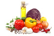 Healthy food. Fresh vegetables on a white background.