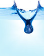 Water splash in white