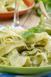 Photo: Pasta pesto closeup Pasta pesto closeup
