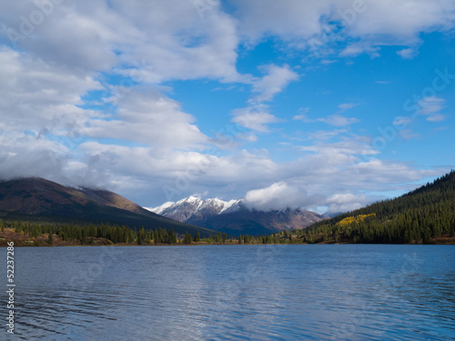 Photo: Fall mountain landscape of Lapie Lake Yukon Canada Fall mountain landscape of Lapie Lake Yukon Canada