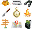 Vector: tourism and camping icons detailed vector set tourism and camping icons detailed vector set