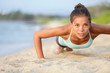 Push-ups fitness woman doing pushups outside