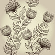 Seamless hand drawn elegant retro floral background. Eps10