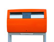 Foto: Dutch public mailbox orange isolated on white. Netherlands Dutch public mailbox orange isolated on white. Netherlands