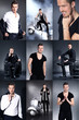 Junger Geschäftsmann im Business Look Collage