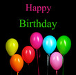 Colorful balloons isolated on black background
