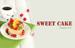 Sweet cake with fruits