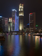 Illuminated skyline of Singapore at night