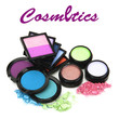 Beautiful bright eye shadows isolated on white