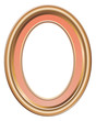 Cadre ovale or et corail