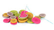 Bright colored buttons isolated on white
