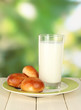 Photo: Bread rolls and glass of milk Bread rolls and glass of milk