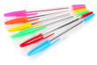 Colorful pens isolated on white