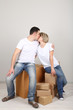 Young couple moving in new house
