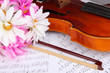 Classical violin on notes