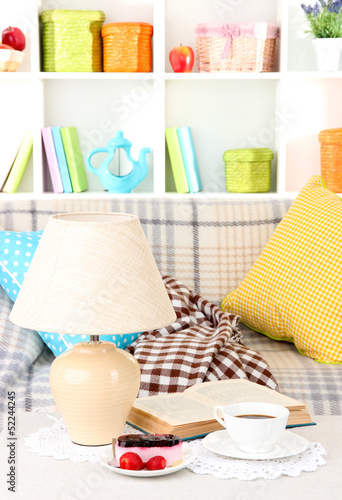 Photo: Close up on trendy modern living room Close up on trendy modern living room