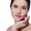 Photo: Beauty Portrait. Beautiful Spa Woman Touching her Face Beauty Portrait. Beautiful Spa Woman Touching her Face