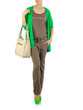 Woman in fashion concept on white