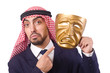 Arab man with mask on white