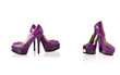 Set of woman shoes isolated on the white
